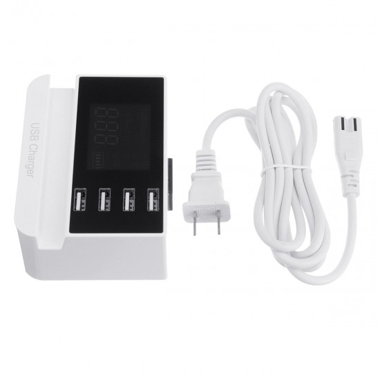 LCD Display 1.9 Inch USB Charger Power Adapter Desktop Charging Station Phone Charger Smart IC technology USB Ports Charger