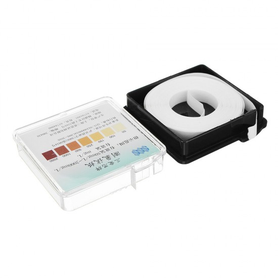 Chlorine Test Paper Roll Range 50-2000 ppm w/ Color Chart Sanitizer Strength Testing 4m