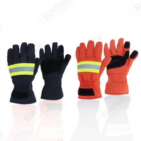 Fire Proof Protective Work Gloves Reflective Strap Fire Resistant Anti-static Safety Gloves for Firefighter