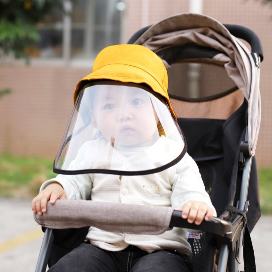 PU471 Children Hat Face Shield Protective Mask Windproof Dustproof Antifoam Detachable for Children