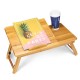 Adjustable Laptop Desk Large Bed Tray Tilting Top Foldable Table Multi-tasking Stand Breakfast Serving Bamboo Table