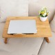 Adjustable Laptop Desk Large Bed Tray Tilting Top Foldable Table Multi-tasking Stand Breakfast Serving Bamboo Table