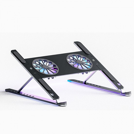 Adjustable Laptop Stand Portable Laptop Cooling Pads with RGB Cooling Fans for Laptop