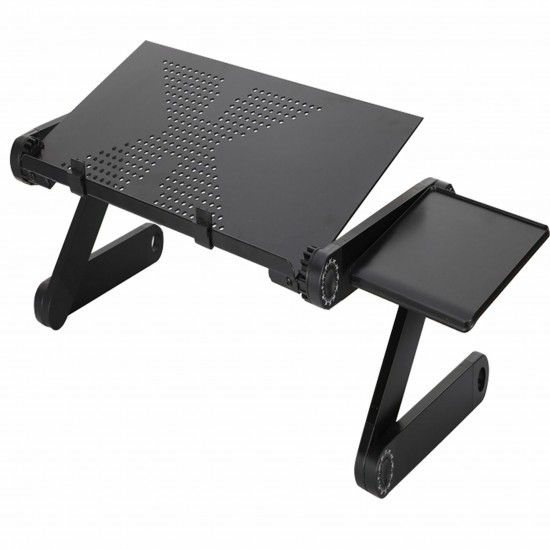 Adjustable Laptop Table Laptop Desk Portable Foldable Stand Bed Tray Laptop with Cooling Fan and Mouse Pad for up to 17 Inches