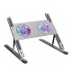 P11F Office Desk Detachable Cooling Fans Foldable Adjustable Aluminum Stand For 14-17.3 Inch Laptop