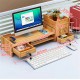 Multi-function Desktop Monitor Stand Computer Laptop Screen Riser Wood Shelf Desk Storage Holder