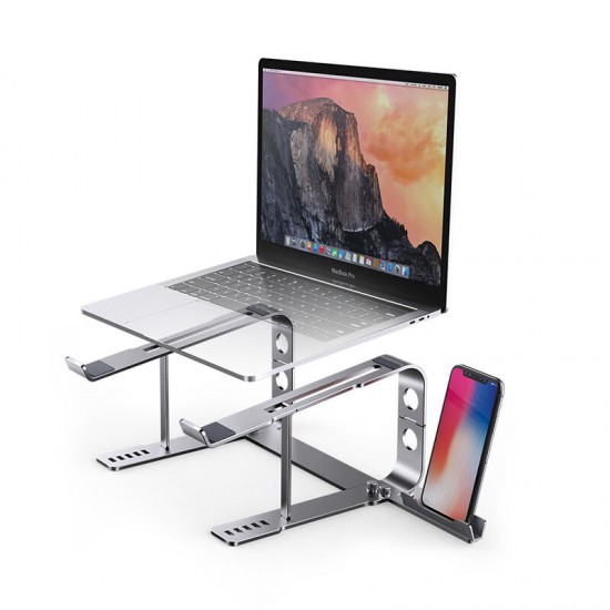 U4 Ergonomic Laptop Stand Aluminum Laptop Holder Foldable Desktop Holder Laptop Riser with Mobile Holder