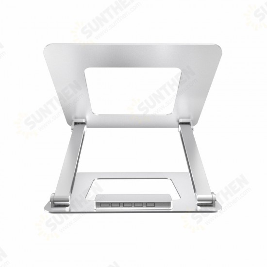 N37-3 Laptop Stand with USB 3.0 Interface Portable Bracket Foldable Aluminum Alloy Computer Heat Dissipation Bracket