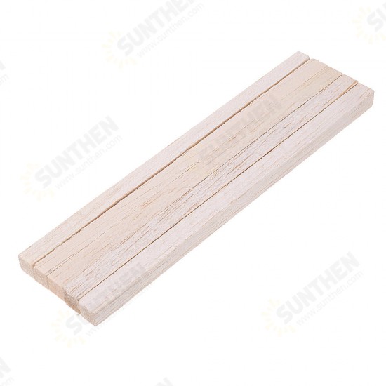 5Pcs/Set 10x10x200mm Square Balsa Wood Bar Wooden Sticks Strips Natural Dowel Unfinished Rods for DIY Crafts Airplane Model