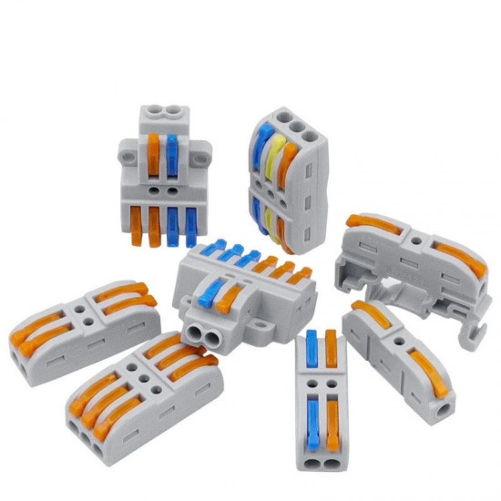 KV-313 Mini Fast Wire Connector Universal Wiring Cable Connector Push-in Conductor Terminal Block 3 In 3 Out