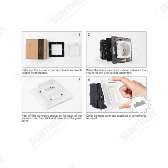 VL-C7-1WF EU Standard Socket Waterproof Cover Plastic Decorative for Light Switch