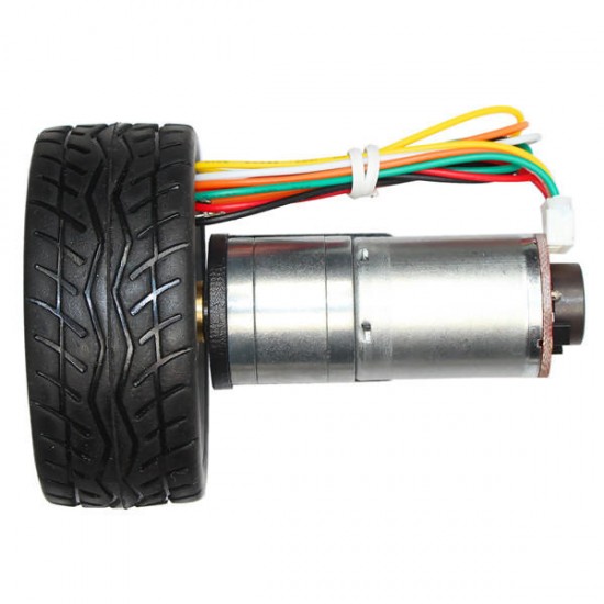 MOTOR 6V 210RPM Encoder Motor DC Gear Motor with Mounting Bracket and Wheel