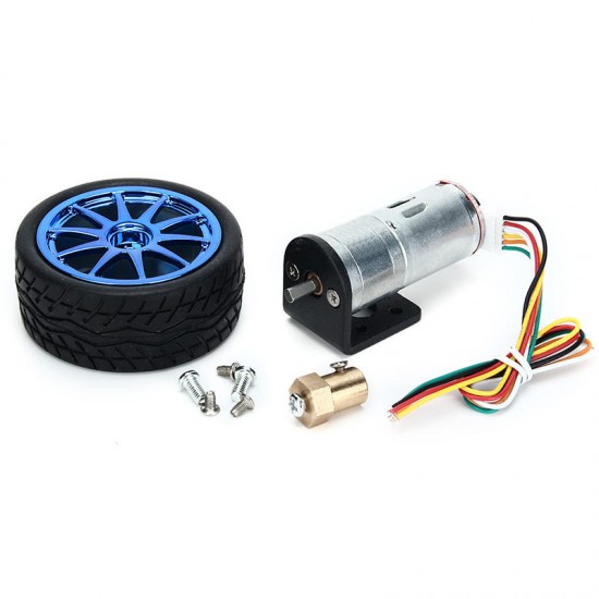 MOTOR 6V 210RPM Encoder Motor DC Gear Motor with Mounting Bracket and Wheel