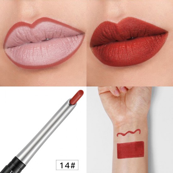 Pudaier 4D Automatic Rotation Velvet Matte Lip stick Pen Lips Makeup Beauty Cosmetics Waterproof Pigment Nude Matte Lip Stick