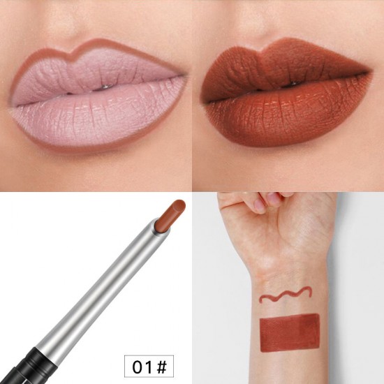 Pudaier 4D Automatic Rotation Velvet Matte Lip stick Pen Lips Makeup Beauty Cosmetics Waterproof Pigment Nude Matte Lip Stick