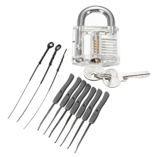 Mini Locksmith Tool Suit Set Lock Pick Tools Training Lock + Keys Suit Set with Key Remover