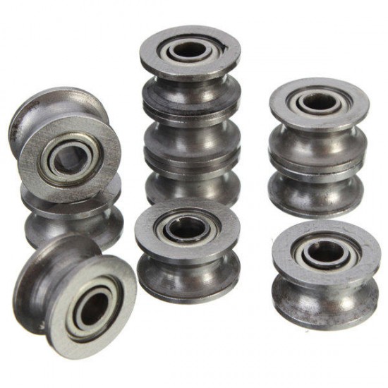 10pcs 624ZZ 4x13x7mm HCS U Groove Sealed Ball Bearings Guide Pulley Ball Bearing