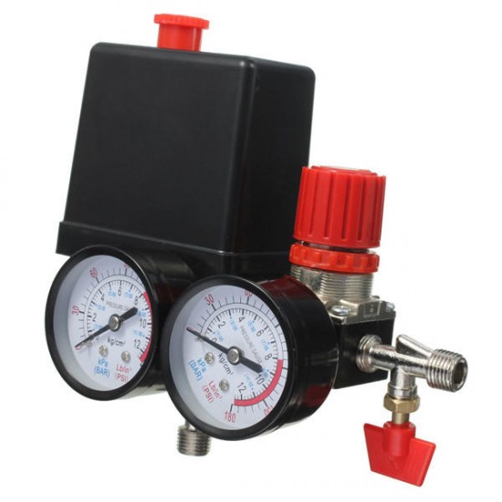 Air Compressor Pressure Valve 180PSI Gauges Regulator Pump Control Switch