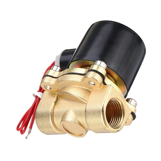 DN15 NPT 1/2 Inch Brass Electric Solenoid Valve AC 220V/DC 12V/DC 24V Normally Closed Water Air Fuels Valve