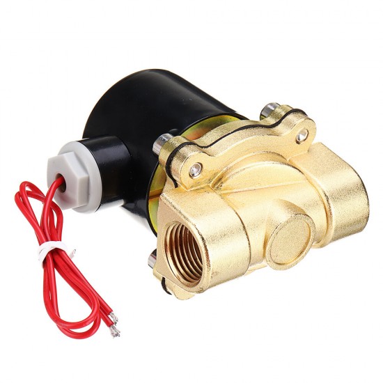 DN15 NPT 1/2 Inch Brass Electric Solenoid Valve AC 220V/DC 12V/DC 24V Normally Closed Water Air Fuels Valve