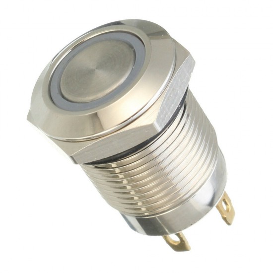 DC 5V 19mm 4 Pin Momentary Switch Led Light Metal Push Button Waterproof Switch