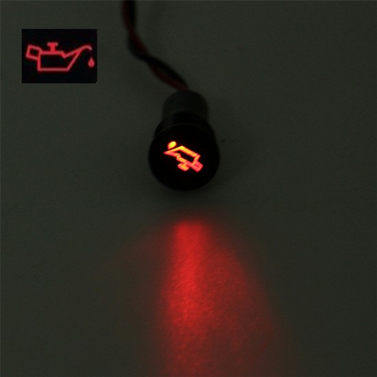 Universal 12V 12mm Waterproof LED Dash Panel Warning Light Indicator Lamp