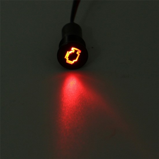 Universal 12V 12mm Waterproof LED Dash Panel Warning Light Indicator Lamp