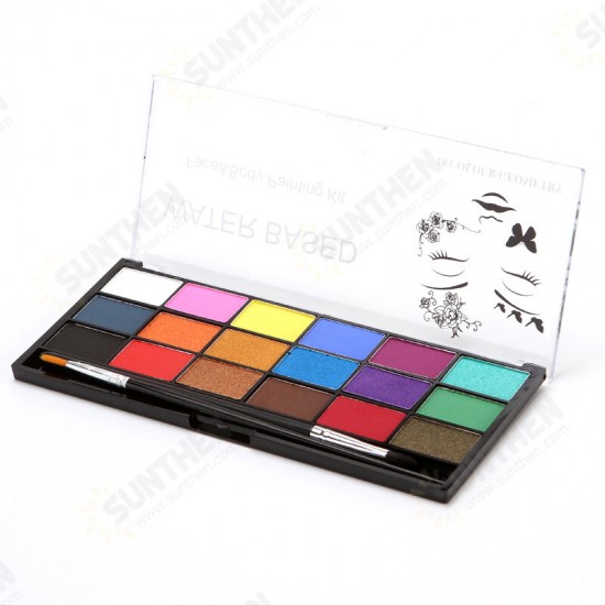 18 Colors Face Paint Kit Face Body Tattoo Paint for Music Festivals Parties Halloween