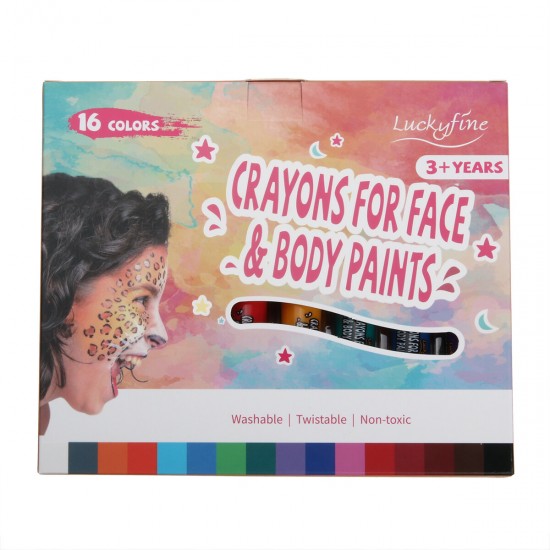 Paint Crayons Kit Luckyfine Face & Body Paint Crayons Set for Kids Safe Non-Toxic and Non-irritating Perfect for Halloween Christmas Decorations
