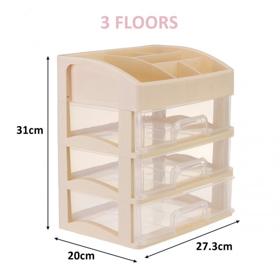 1/2/3 Layer Cosmetic Makeup Organiser Holder Tidy Storage Jewelry Box Shelf Cabinet Drawer