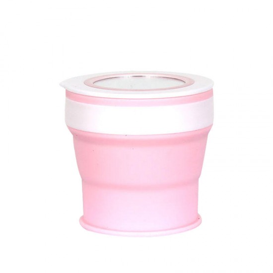 280ML Large-capacity Folding Water Cup Silicone Material with Makeup Mirrors