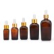 5Pcs Amber Glass Liquid Pipette Perfume Bottles Essential Oil Toner Bottle Reusable Bottle