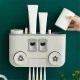 Perforation-free Wall-mounted Multifunctional Plastic Four-cup Toothbrush Holder Set