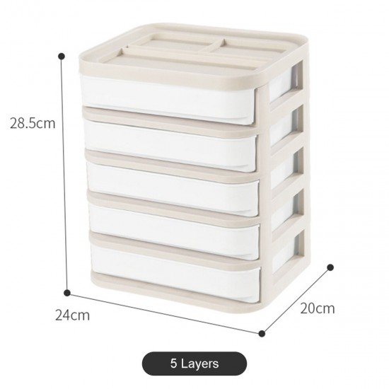 Plastic Cosmetic Drawer Makeup Organizer Jewelry Container Baby Storage Box DIY Multi-layer Nail Casket Holder Bathroom Desktop Case