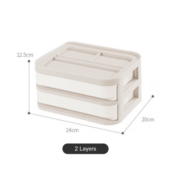 Plastic Cosmetic Drawer Makeup Organizer Jewelry Container Baby Storage Box DIY Multi-layer Nail Casket Holder Bathroom Desktop Case