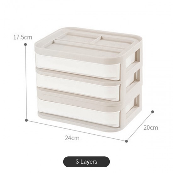 Plastic Cosmetic Drawer Makeup Organizer Jewelry Container Baby Storage Box DIY Multi-layer Nail Casket Holder Bathroom Desktop Case