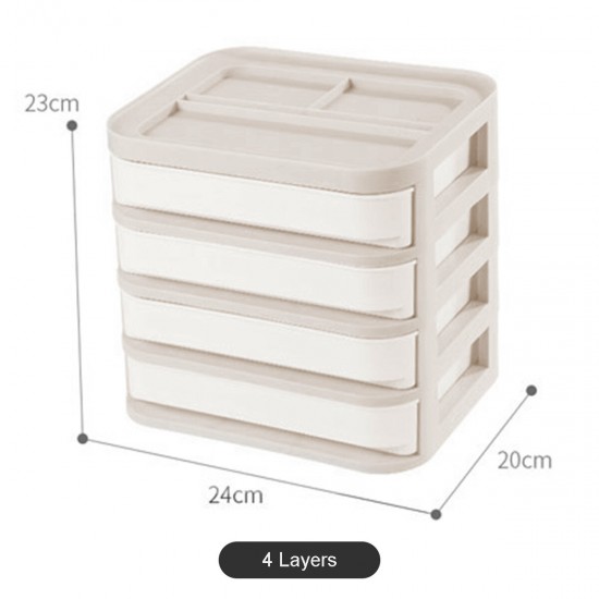 Plastic Cosmetic Drawer Makeup Organizer Jewelry Container Baby Storage Box DIY Multi-layer Nail Casket Holder Bathroom Desktop Case