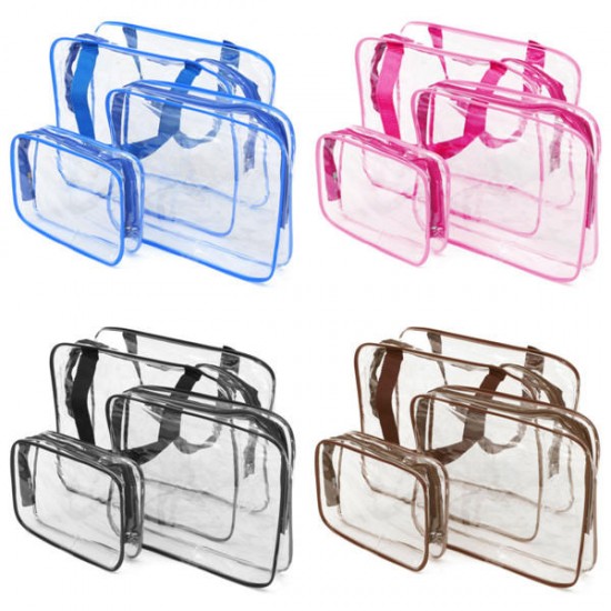 Portable Clear PVC Organizer Bags Makeup Travel Waterproof Toiletry