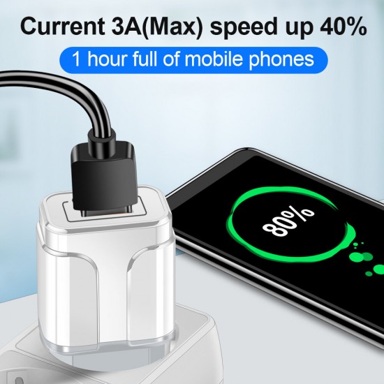 18W QC3.0 USB Charger Fast Charging for Samsung Galaxy S21 Note S20 ultra Huawei Mate40 P50 OnePlus 9 Pro