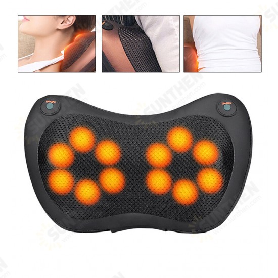 12/8/6/4 Heads Massage Pillow Electric Shiatsu Massager for Back Waist Body Cervical Pillow Home Car