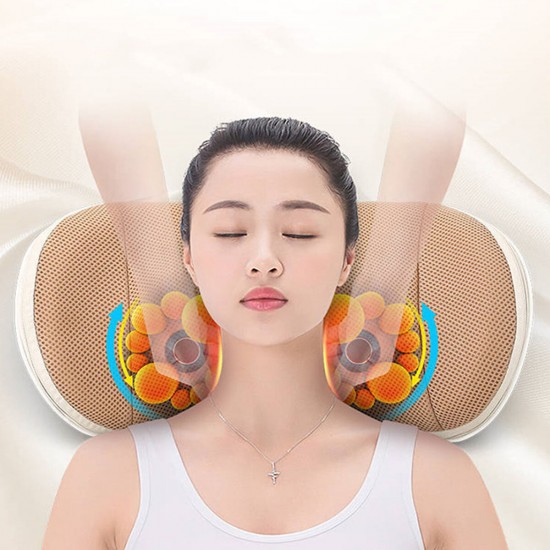 8 Head Massage Pillow Relax Vibrator Electric Shoulder Back Heating Kneading Infrared Therapy Shiatsu Neck Massager