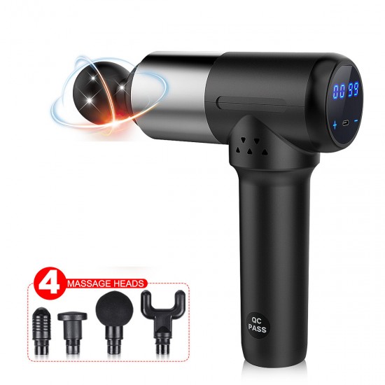 Electric Percussive Massage Gun Intelligent 20 Gears Force Adjustment Percussion Massage Gun Handheld Relaxing Deep Muscles Therapy Device