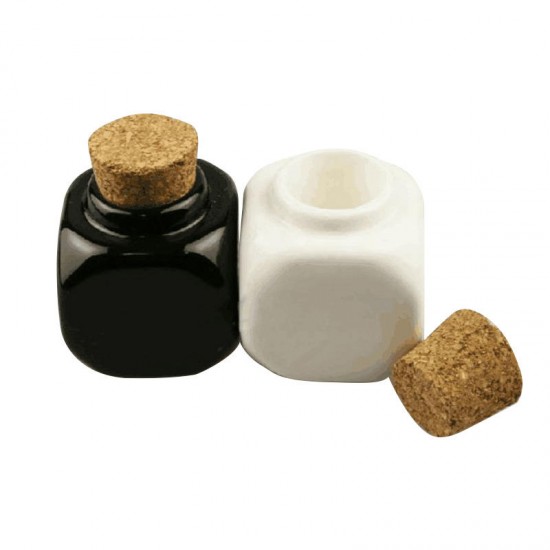 Manicure Tool Mini 10ml Ceramic Glass Dappen Dish Bottle Acrylic Liquid Glitter Powder Bowl Cup Container With Wood Lid