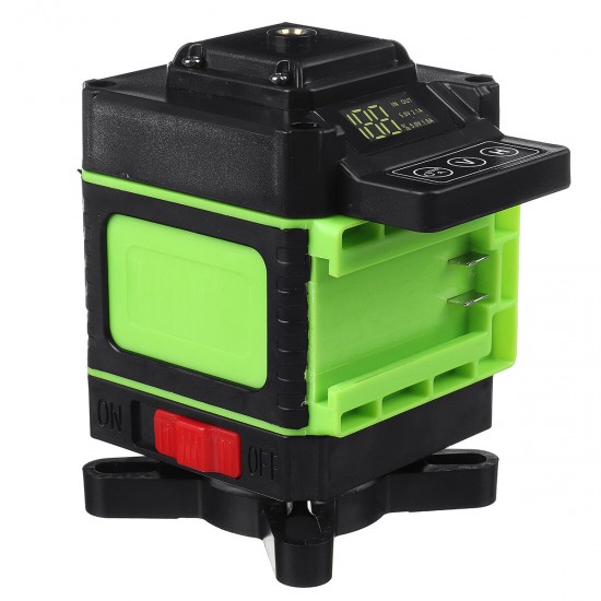 3D Laser Level 12 Lines Green Light 360° Self-levelling Rotary Cross-Line Laser EU Plug