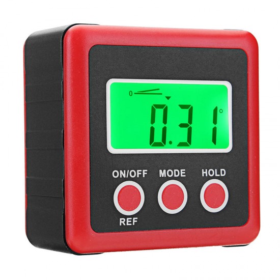 4 x 90° Digital Bevel Box Gauge Angle Finder Protractor Waterproof LCD Green Backlight Display