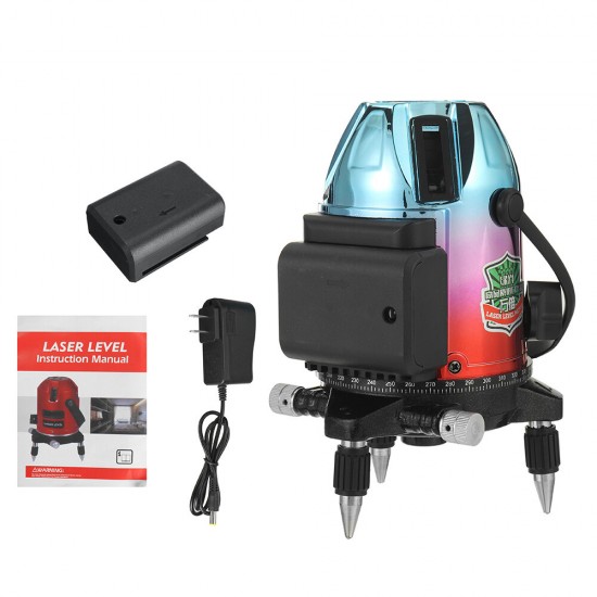 5-line Green Light Laser Level 360° Electroplating Multi-color Shell Laser Level with Base