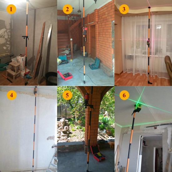 5/8 and 1/4 Interface Extend Bracket Elongation Maximum 3.36M Support Stand for Laser Level