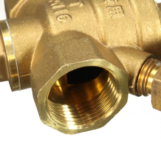 DN20 NPT 3/4inch Adjustable Brass Water Pressure Regulator Reducer with Gauge Meter