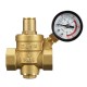 DN20 NPT 3/4inch Adjustable Brass Water Pressure Regulator Reducer with Gauge Meter