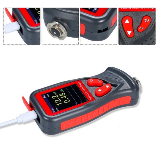 GT230 Coating Thickness Gauge Automobile Paint Detector Mini Digital Coating Thickness Tester with Storage Case